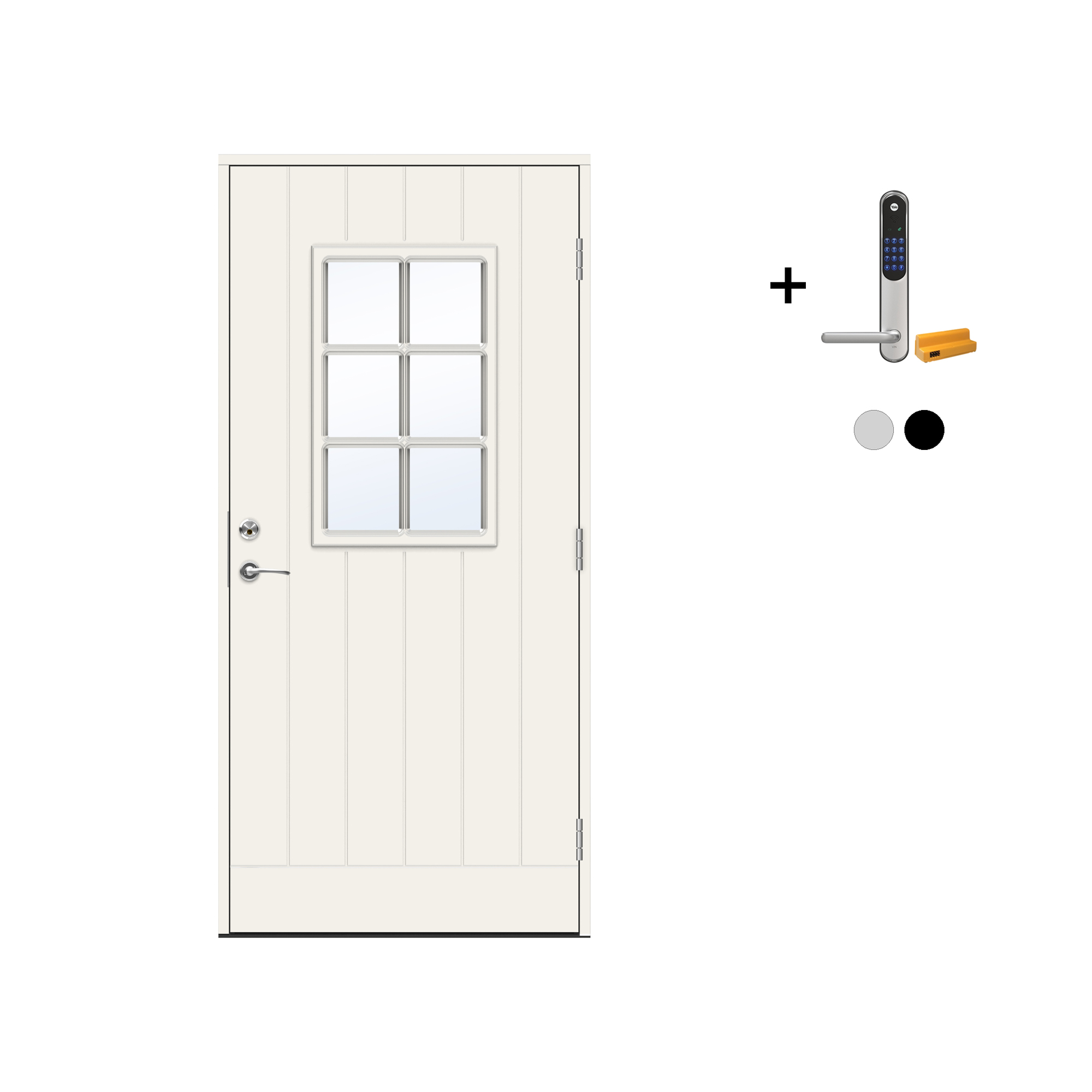Ytterdør Swedoor Advance-Line Classic Bizet med Yale Doorman Classic Home